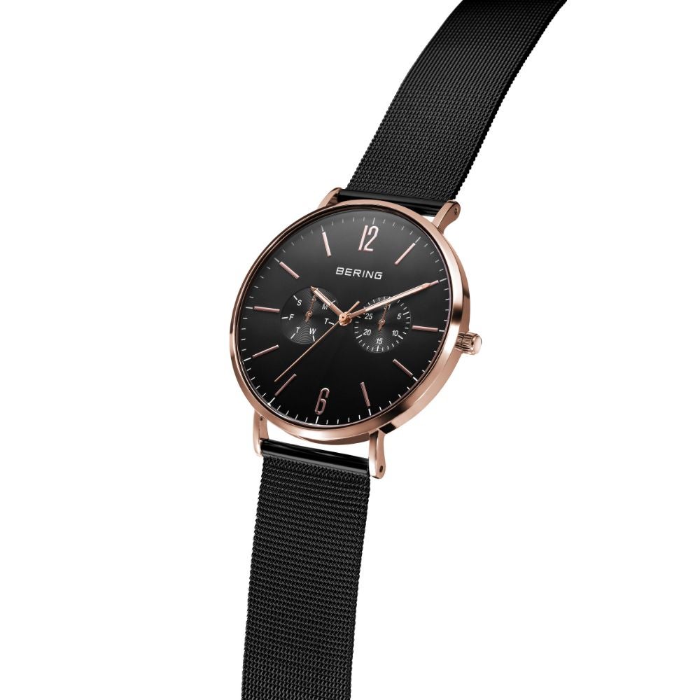 BERING Mens Unisex Changes Black×RoseGold 14240-166（ベーリング メンズ ユニセックス腕時計 チェンジズ ブラック×ローズゴールド）
