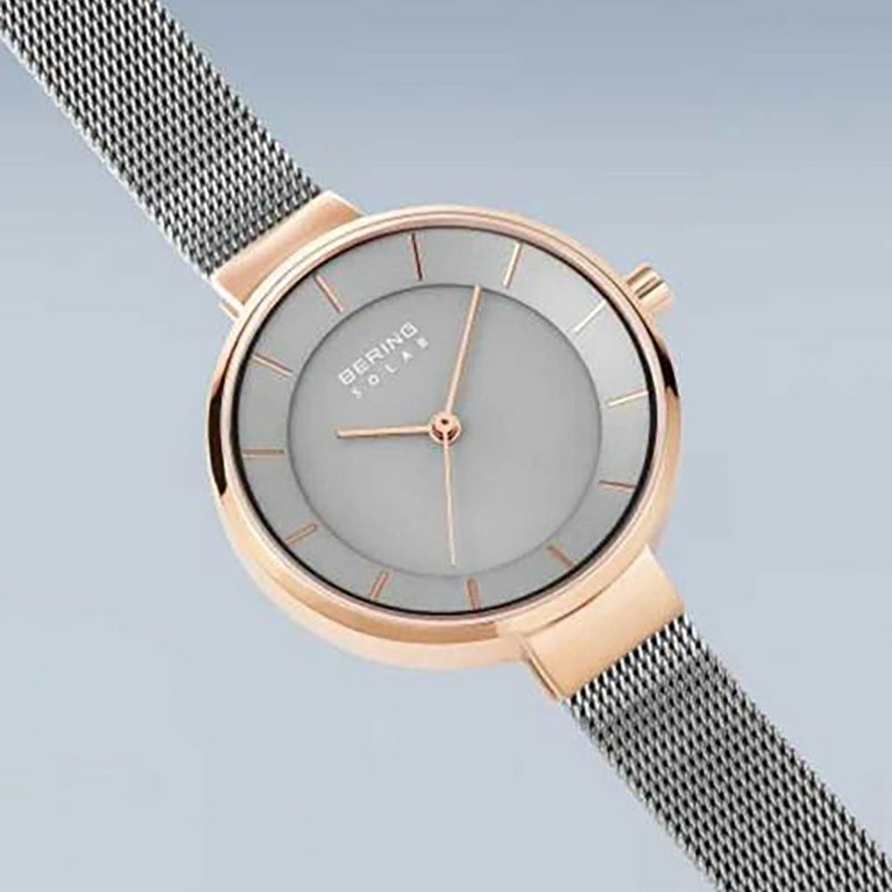 BERING Ladies Scandinavian Solar Gray×RoseGold 14627-369