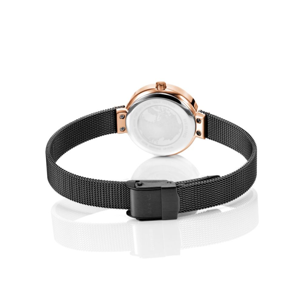 BERING Ladies Scandinavian Solar Black×RoseGold 14627-166 (ベーリング レディース腕時計 ソーラー ブラック×ローズゴールド)