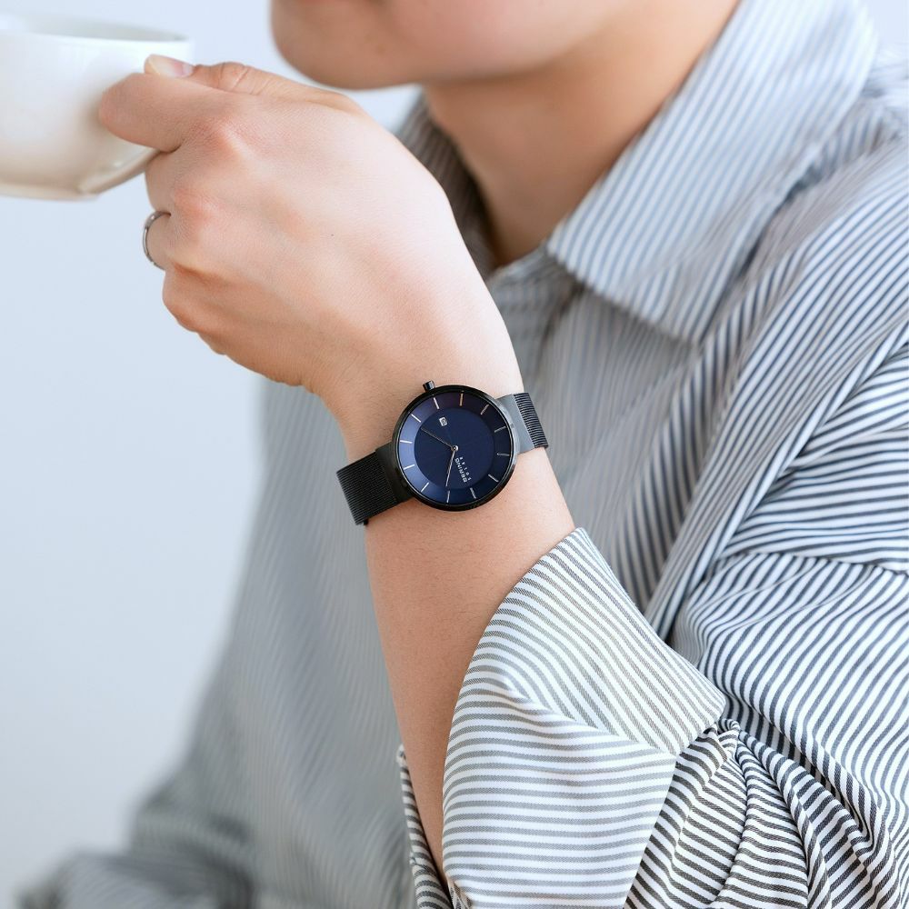 BERING Unisex Scandinavian Solar Blue×Black 14639-227