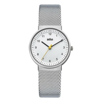 BRAUN WATCH WHITE×SILVER MESH BN0031WHSLMHL