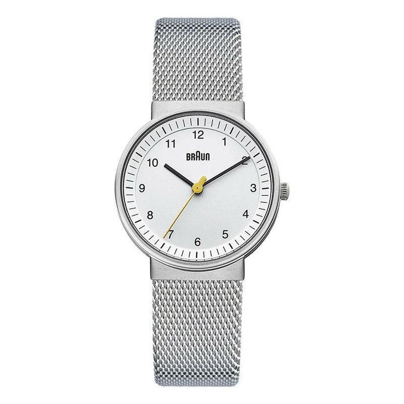 BRAUN WATCH WHITE×SILVER MESH BN0031WHSLMHL