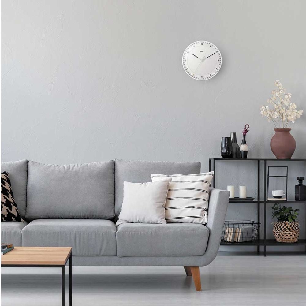BRAUN WALL CLOCK WHITE BC17W （ブラウン アナログ掛け時計 ホワイト 直径30cm）