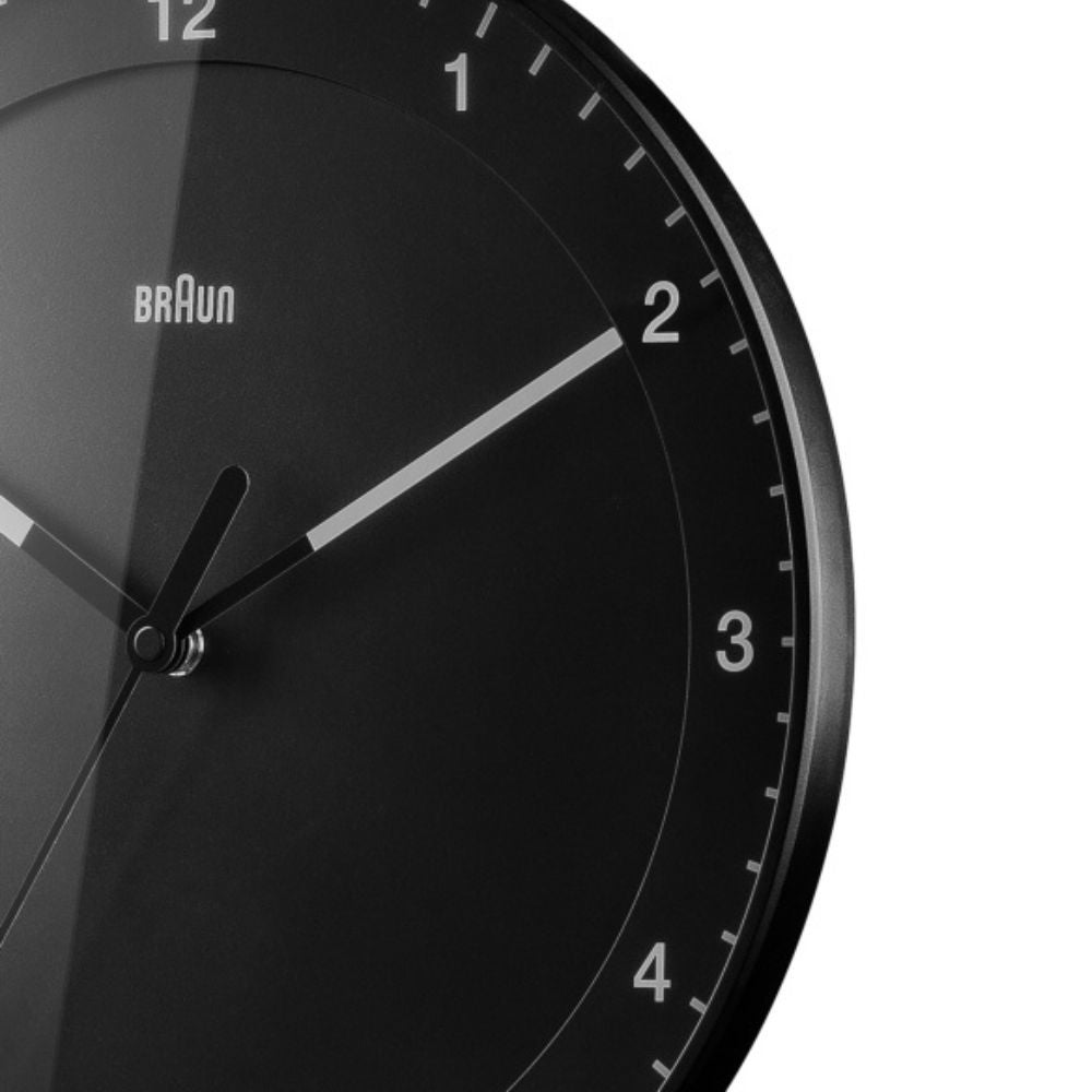 BRAUN WALL CLOCK BLACK BC17B（ブラウン アナログ掛け時計 ブラック 直径30cm）
