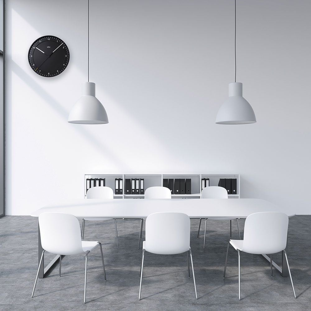 BRAUN WALL CLOCK BLACK BC17B（ブラウン アナログ掛け時計 ブラック 直径30cm）