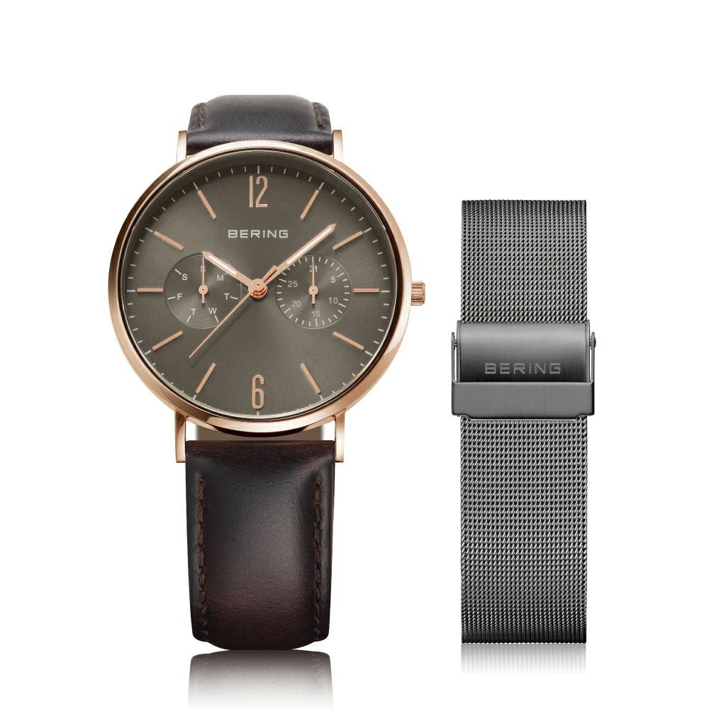 BERING Unusex Changes 36mm BrownGray×RoseGold 14236-369