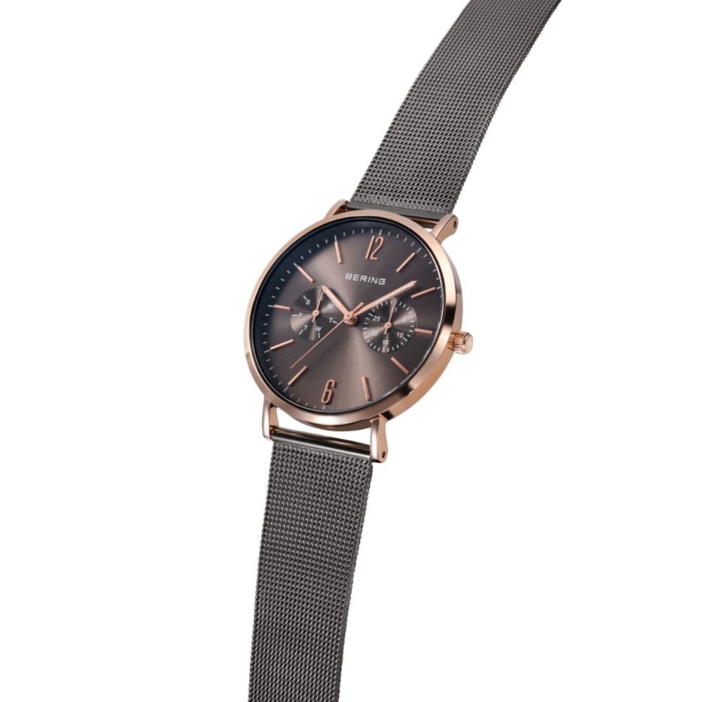 BERING Unusex Changes 36mm BrownGray×RoseGold 14236-369（ベーリング ユニセックス腕時計 チェンジズ ブラウングレー×ローズゴールド）