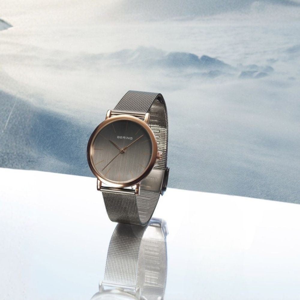 BERING Unisex North Pole 13436-369（ベーリング ユニセックス ノースポール グレー×ローズゴールド）