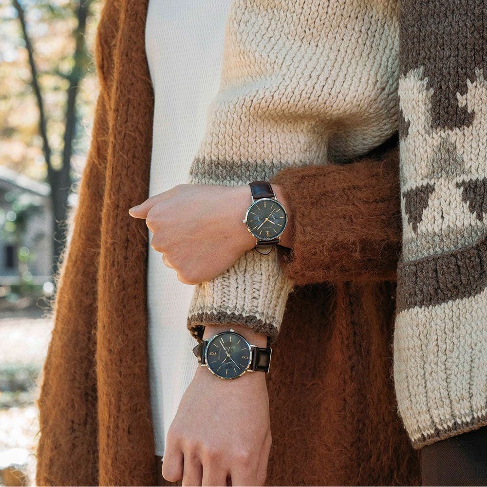 BERING Mens Unisex Changes 40mm 14240-005 （ベーリング メンズ ユニセックス 腕時計 ブラウンレザー＆シルバーメッシュベルト）