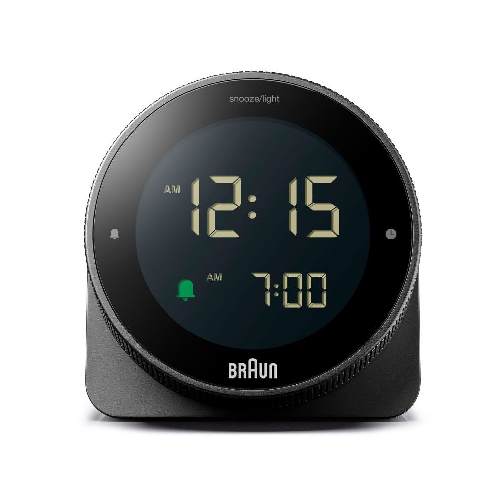 回転式べセルのデジタルアラームクロック BRAUN DIGITAL CLOCK BLACK BC24B （ブラウン デジタル置き時計 ブラック）