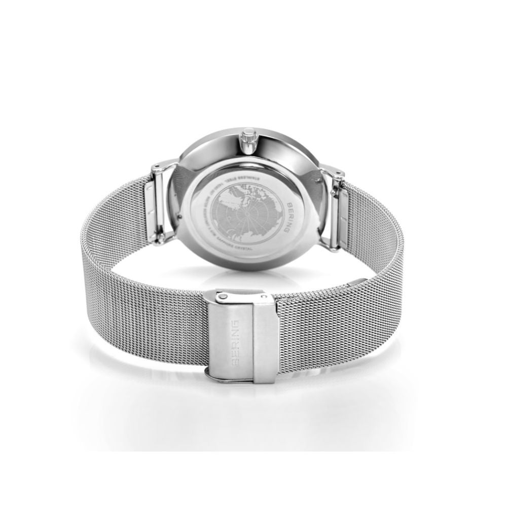 BERING Unisex Changes Deep green 14240-409（ベーリング メンズユニセックス腕時計 ディープグリーン チェンジズ 革＆メッシュベルト 替えベルト2本付き）