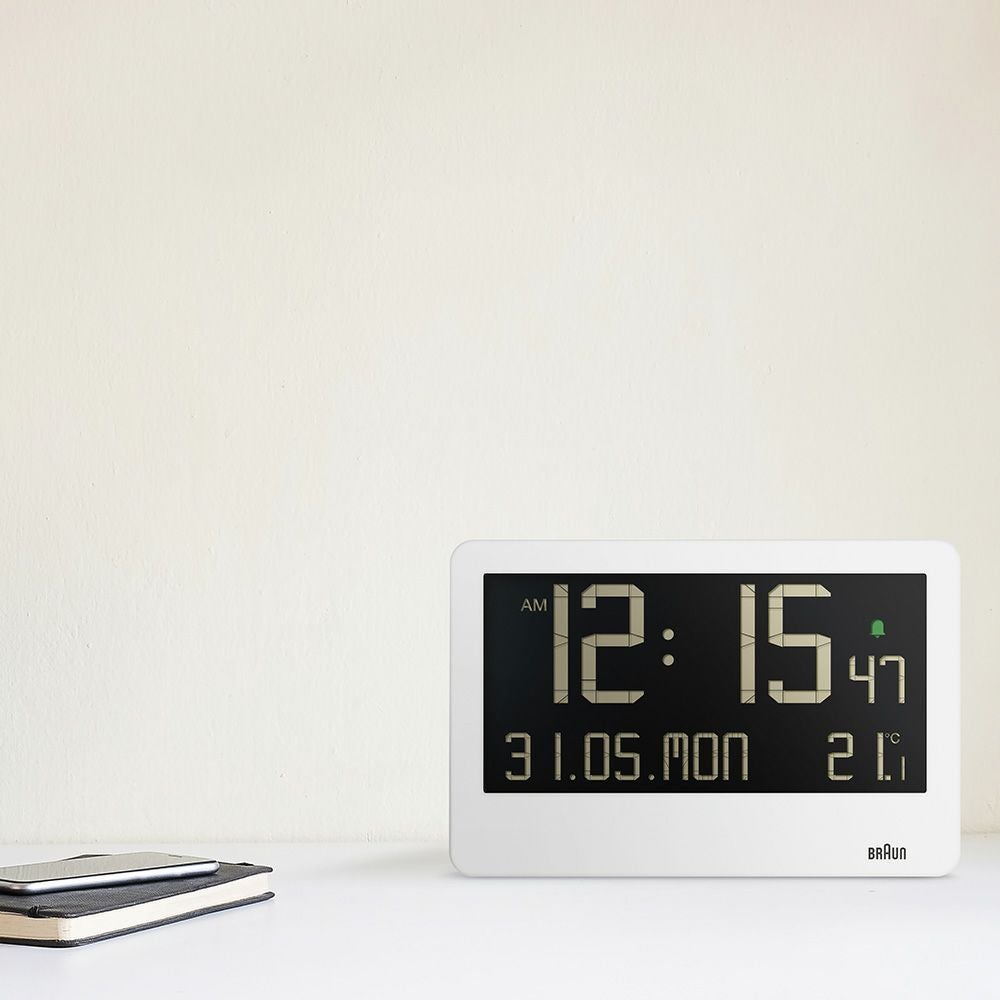 BRAUN DIGITAL WALL&TABLE CLOCK WHITE BC14W （ブラウン デジタル