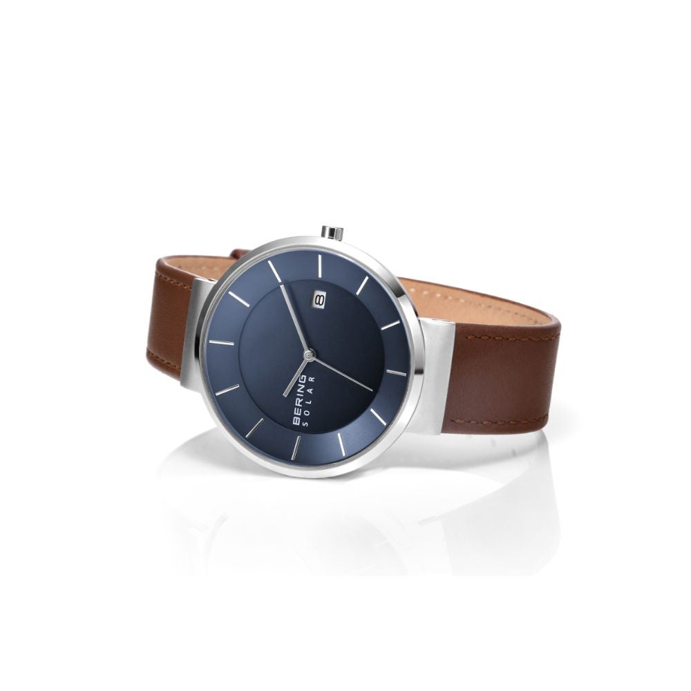 BERING Mens Unisex Scandinavian Solar Navy Blue 14639-507（ベーリング 腕時計 ソーラー ネイビーブルー）