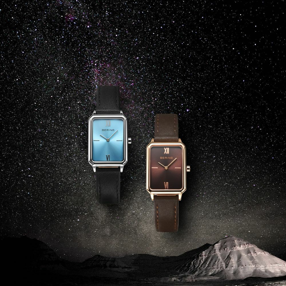 BERING Ladies Unisex Rectangle Leather 17423-408 （ベーリング