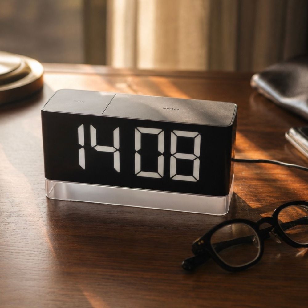 3種類の色調と5段階の明るさ調整ができる BRAUN DIGITAL ALARM CLOCK BC27B（ブラウン デジタル LEDディスプレイ＆ナイトライト アラームクロック ブラック）