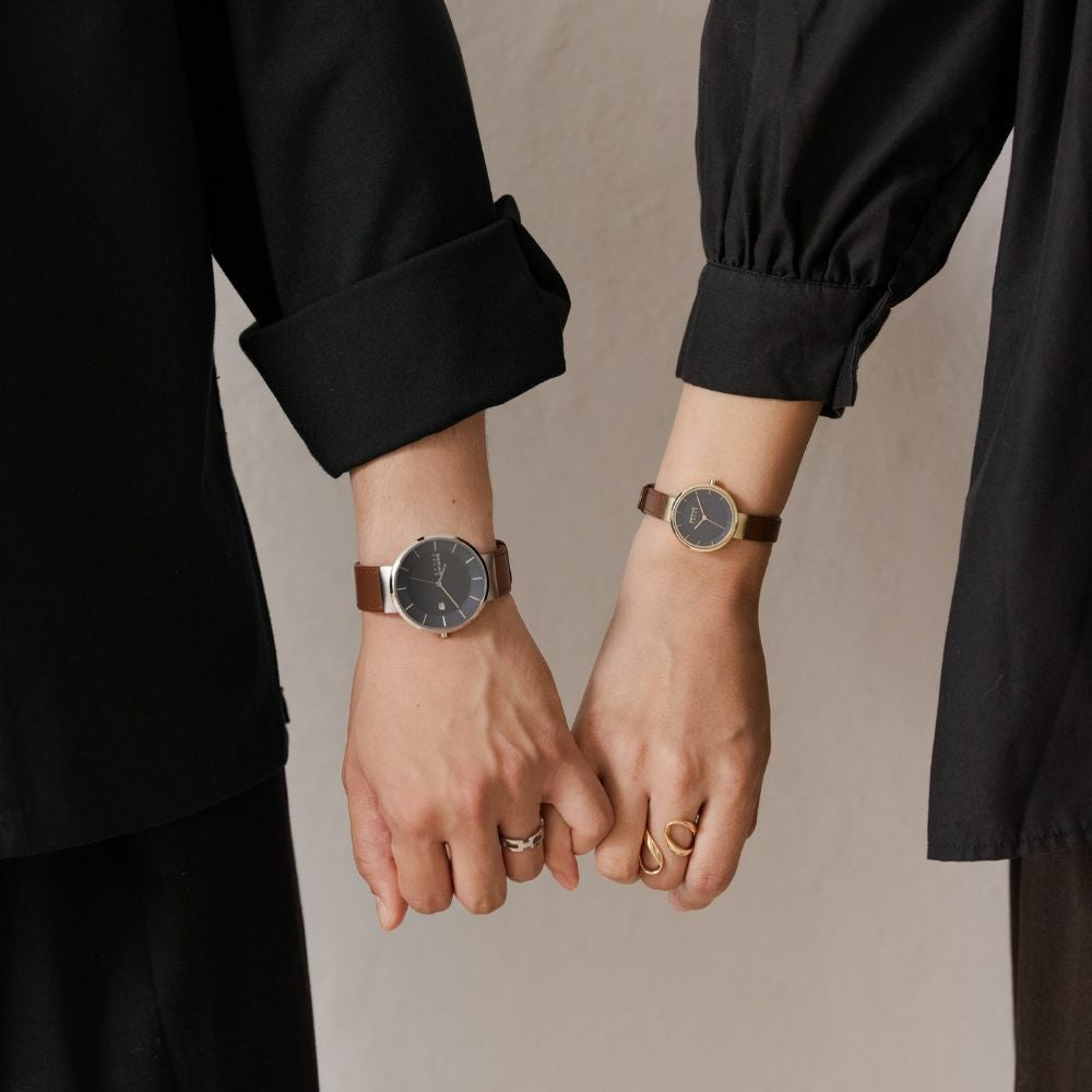 BERING Pair Watch Scandinavian Solar Navy Blue 14639-507 14627-537