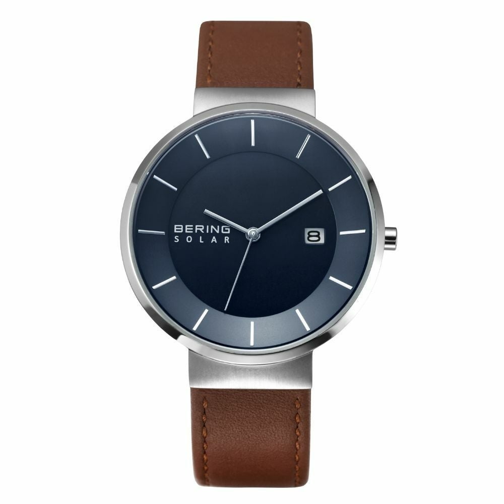 BERING Pair Watch Scandinavian Solar Navy Blue 14639-507 14627-537