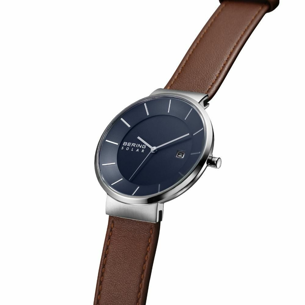 BERING Pair Watch Scandinavian Solar Navy Blue 14639-507 14627-537