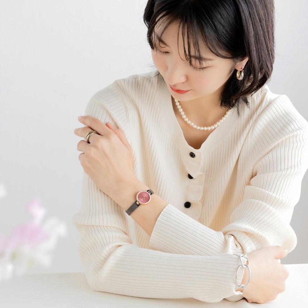 BERING Ladies Watch Classic Diamond Cherry Blossom Japan Limited 17724-069 