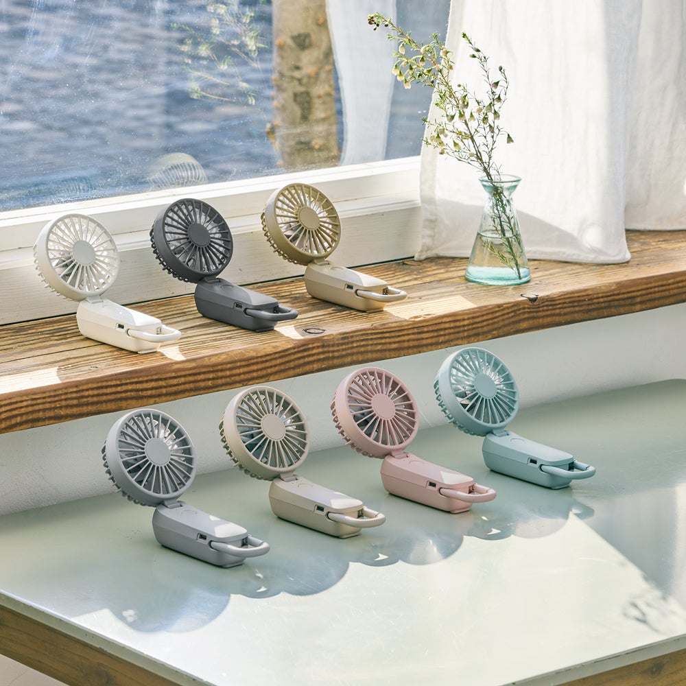 RHYTHM(リズム) ハンディファン2026 首掛け持ち歩きミニ扇風機 大風量 静音 3WAY シルキーウィンドモバイル4