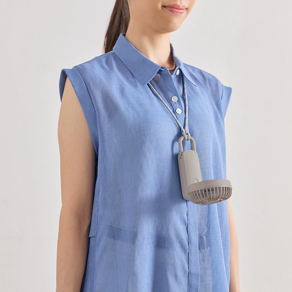 RHYTHM(リズム) ハンディファン2026 首掛け持ち歩きミニ扇風機 大風量 静音 3WAY シルキーウィンドモバイル4