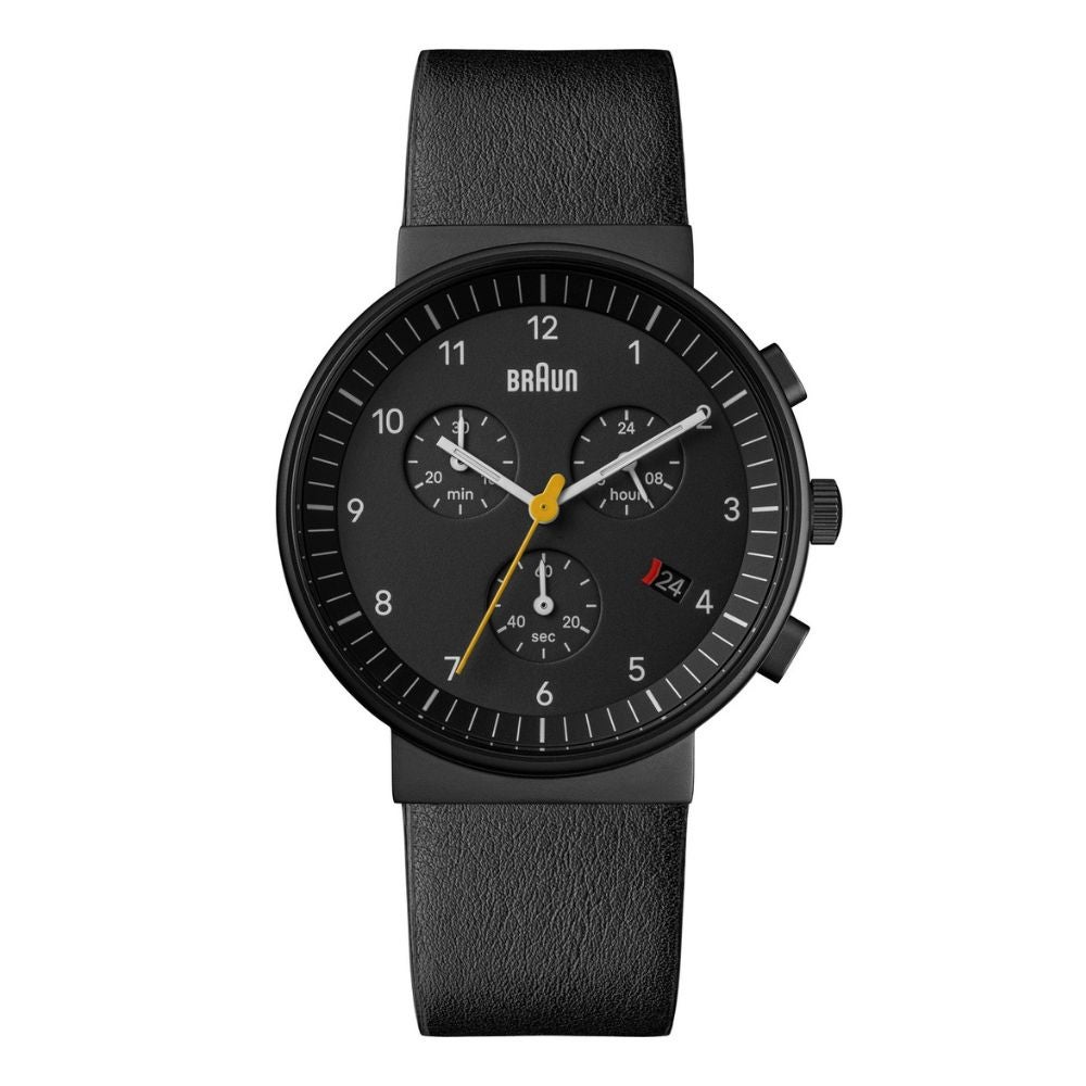 BRAUN CHRONOGRAPH WATCH LEATHER BLACK BN0035BBKBKG （ブラウン クロノグラフ腕時計 黒文字盤×黒ケース）