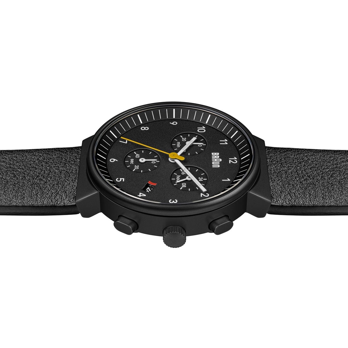 BRAUN CHRONOGRAPH WATCH LEATHER BLACK BN0035BBKBKG （ブラウン クロノグラフ腕時計 黒文字盤×黒ケース）