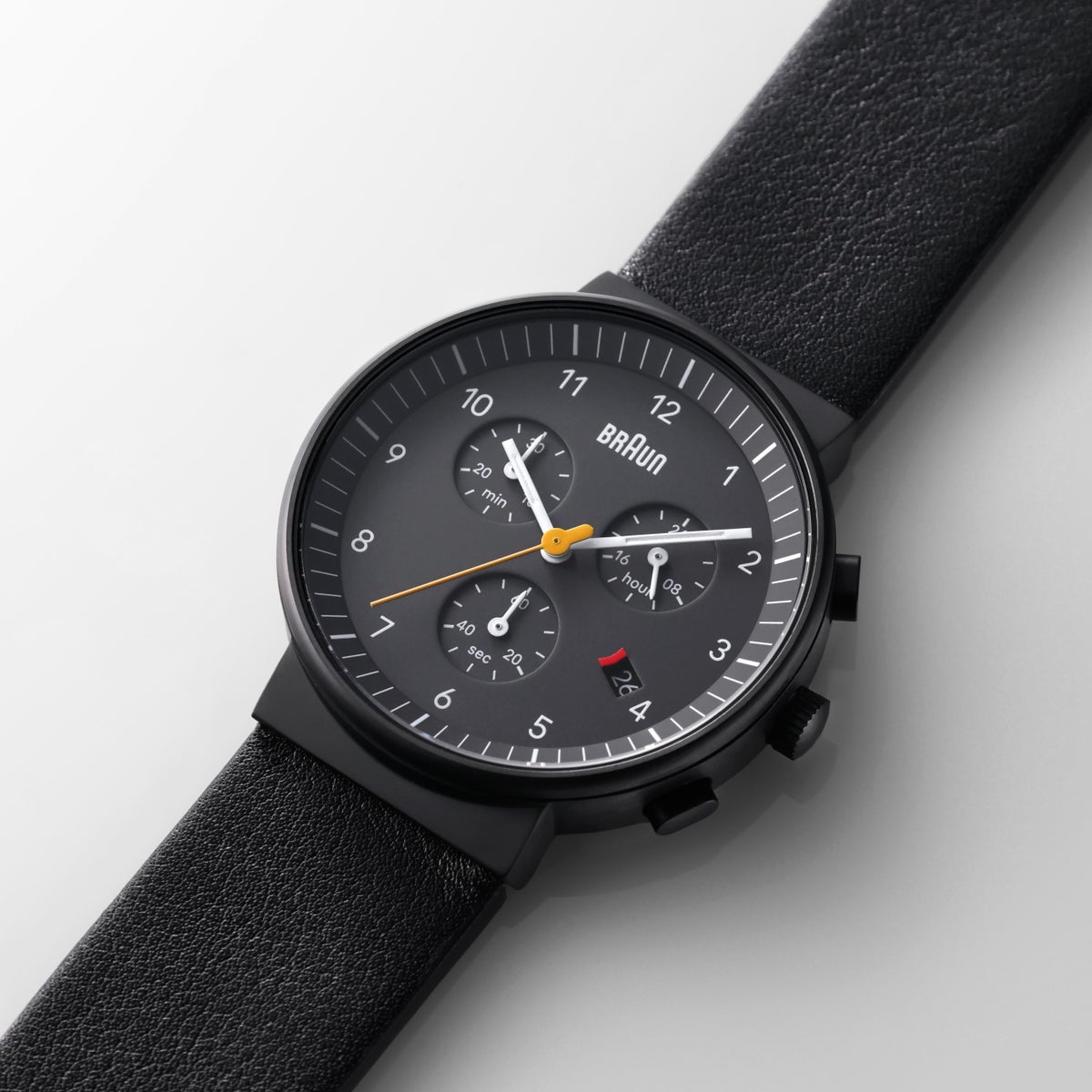 BRAUN CHRONOGRAPH WATCH LEATHER BLACK BN0035BBKBKG （ブラウン クロノグラフ腕時計 黒文字盤×黒ケース）