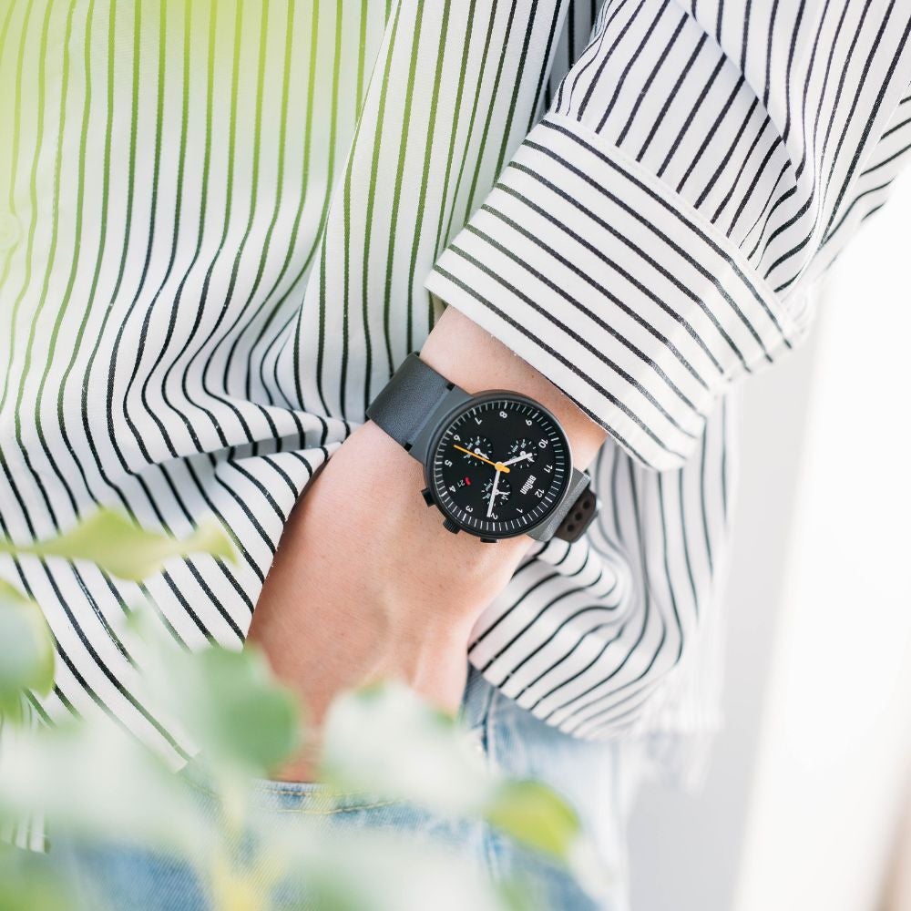 BRAUN CHRONOGRAPH WATCH LEATHER BLACK BN0035BBKBKG （ブラウン クロノグラフ腕時計 黒文字盤×黒ケース）