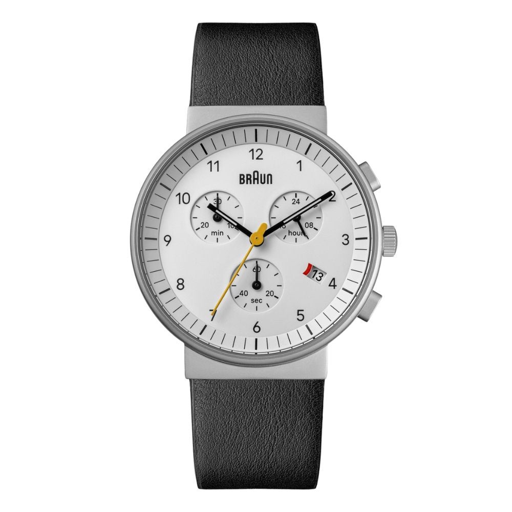BRAUN CHRONOGRAPH WATCH LEATHER WHITE BN0035BWHBKG （ブラウン クロノグラフ腕時計 白文字盤×シルバーケース）