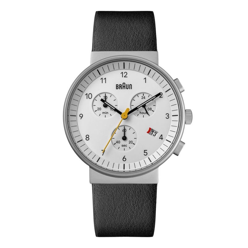 BRAUN CHRONOGRAPH WATCH LEATHER WHITE BN0035BWHBKG （ブラウン クロノグラフ腕時計 白文字盤×シルバーケース）