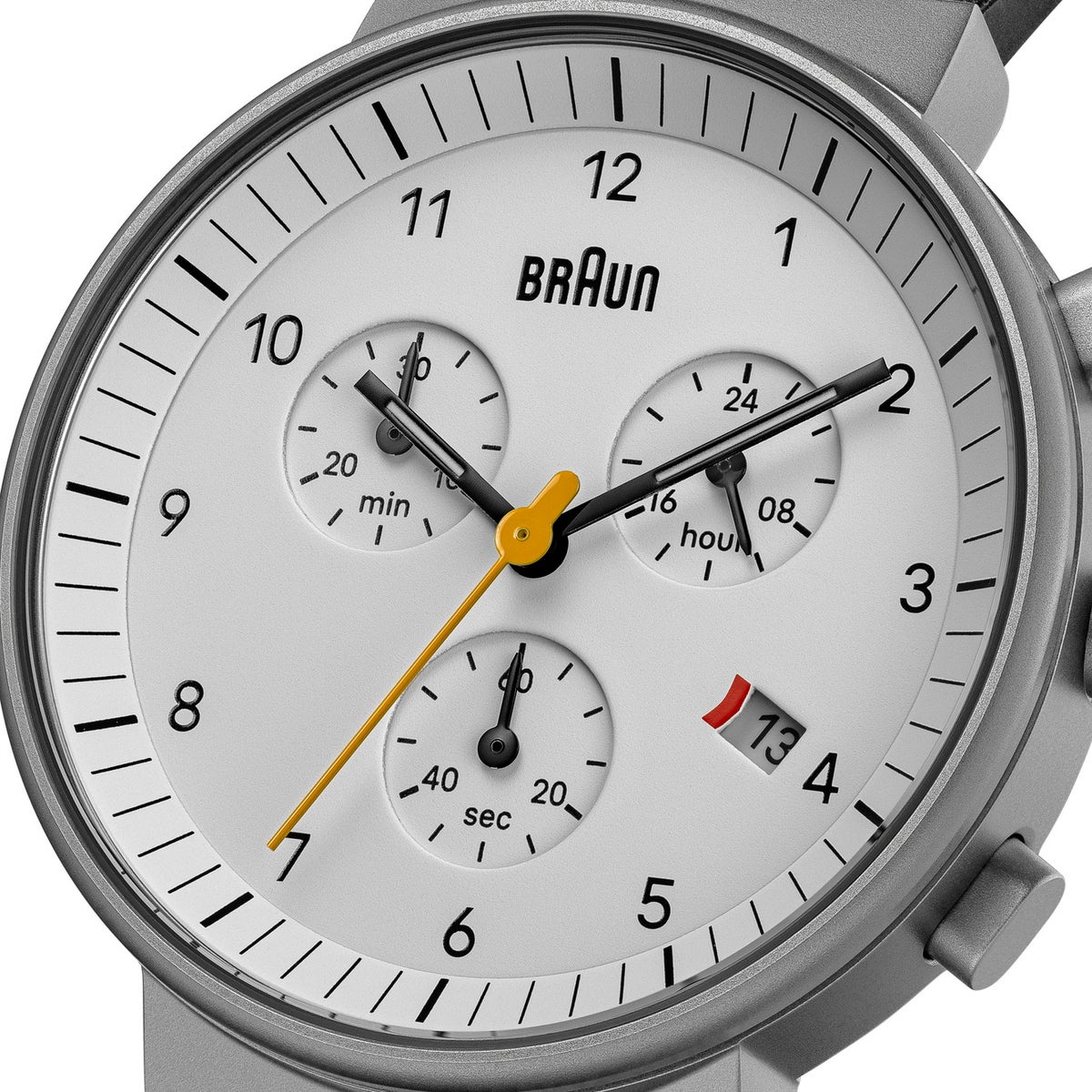BRAUN CHRONOGRAPH WATCH LEATHER WHITE BN0035BWHBKG （ブラウン クロノグラフ腕時計 白文字盤×シルバーケース）