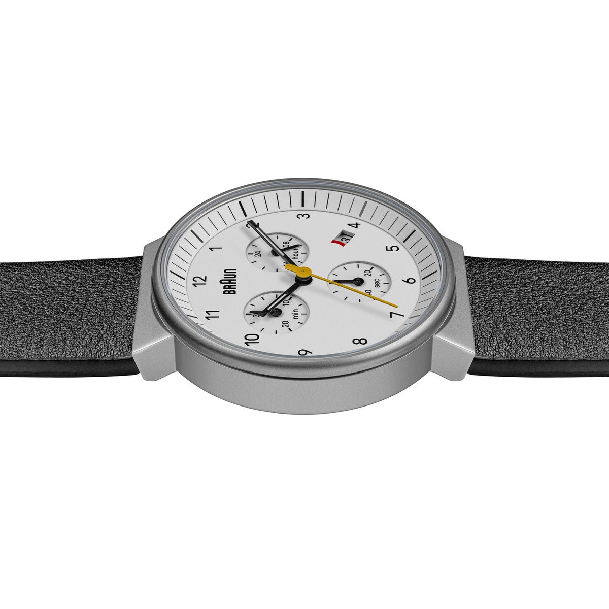BRAUN CHRONOGRAPH WATCH LEATHER WHITE BN0035BWHBKG （ブラウン クロノグラフ腕時計 白文字盤×シルバーケース）