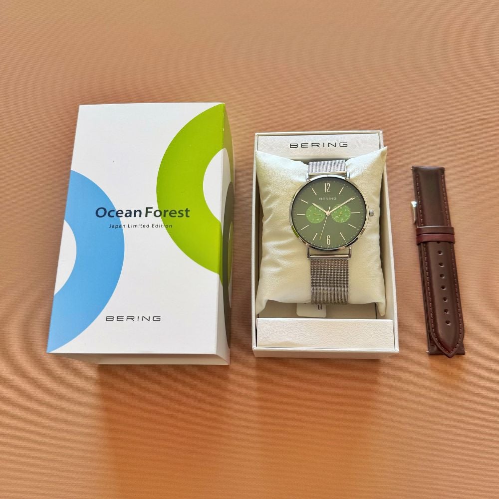 BERING Mens Unisex Changes OceanForest2026 Japan Limited Green 14240-509 （ベーリング メンズ ユニセックス 腕時計 チェンジズ オーシャンフォレスト2026 日本限定 グリーン）