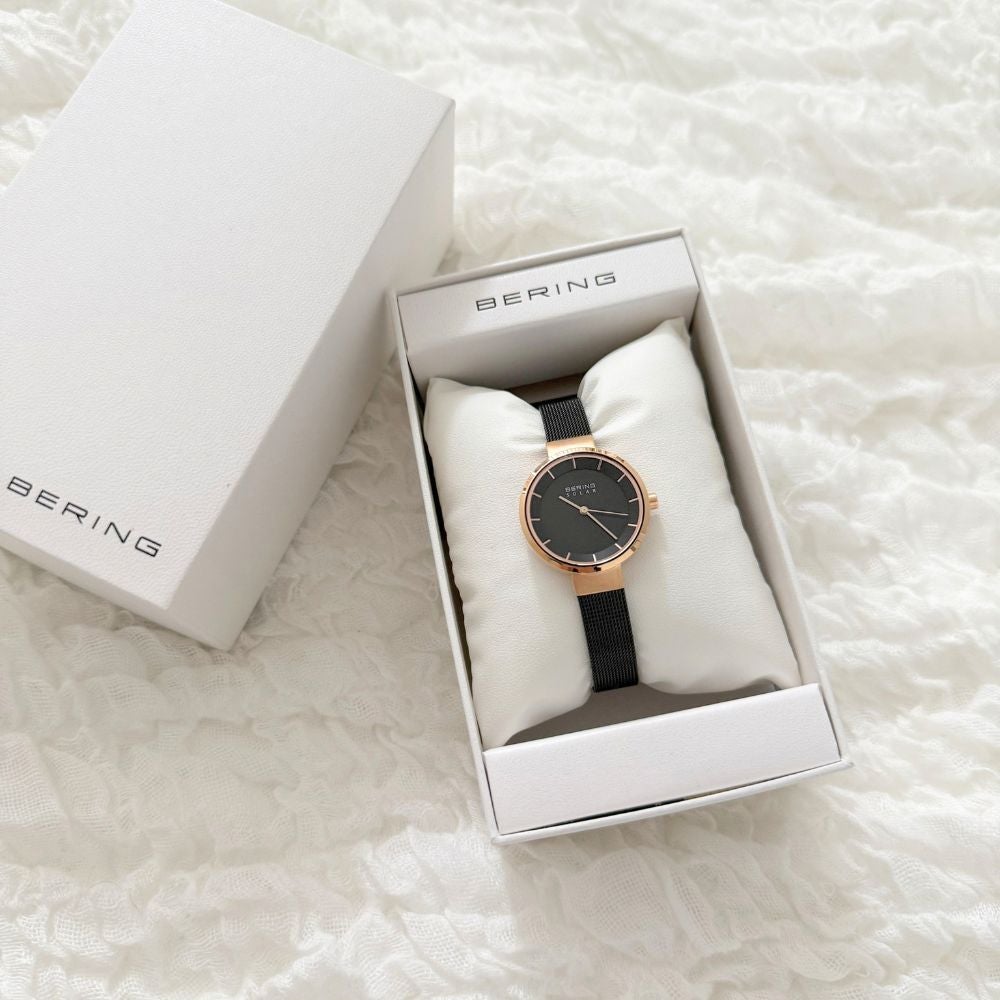 BERING Pair Watch Scandinavian Black RoseGold 14639-166 14627-166 （ベーリング 腕時計 ペアウォッチセット スカンジナビアンソーラー ブラック ローズゴールド ）