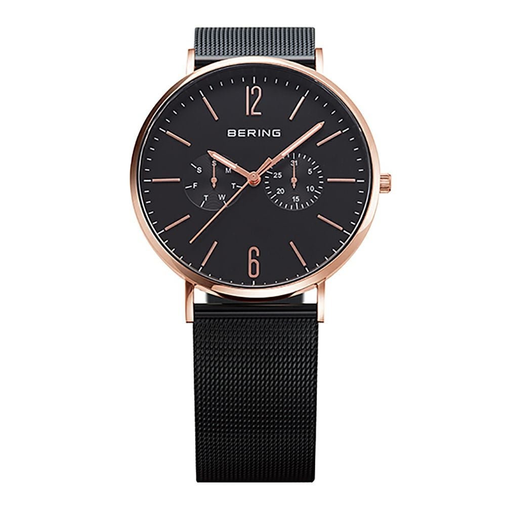 ブラック×ローズゴールドのペアウォッチ2点セット BERING Pair Watch Changes Black×RoseGold 14240-166 14236-166 （ベーリング 腕時計 ペアウォッチ チェンジズ ブラック×ローズゴールド）