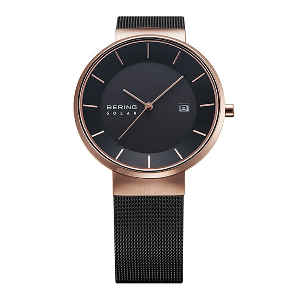 BERING Pair Watch SOLAR 14639-166 14627-369 （ベーリング 腕時計 ペアウォッチ ソーラー ブラック×ローズゴールド＆グレー×ローズゴールド）