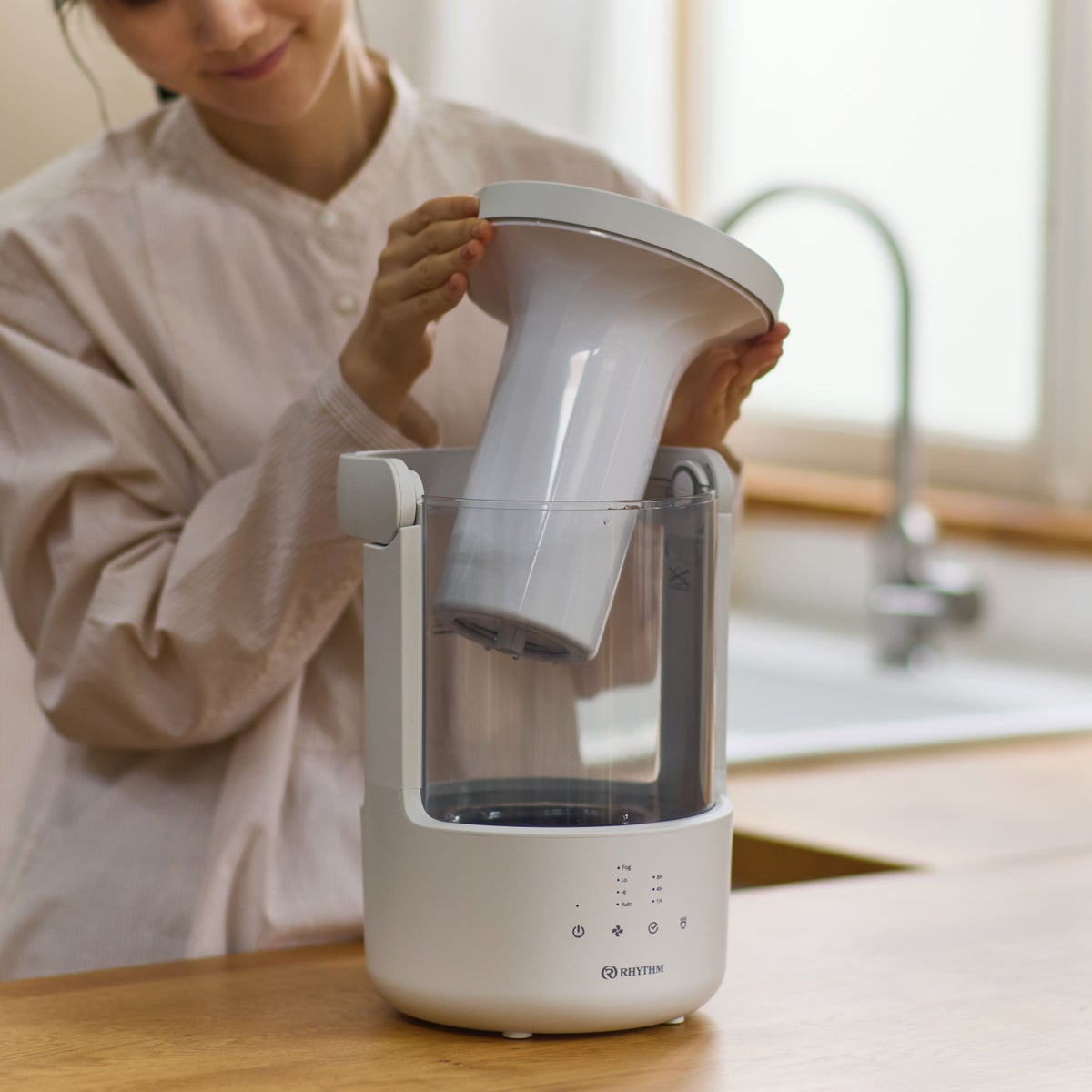 リズム プールレス超音波加湿器 ミスト250 ライトグレー/ウォームグレー (RHYTHM MIST 250 9YYA64RH)